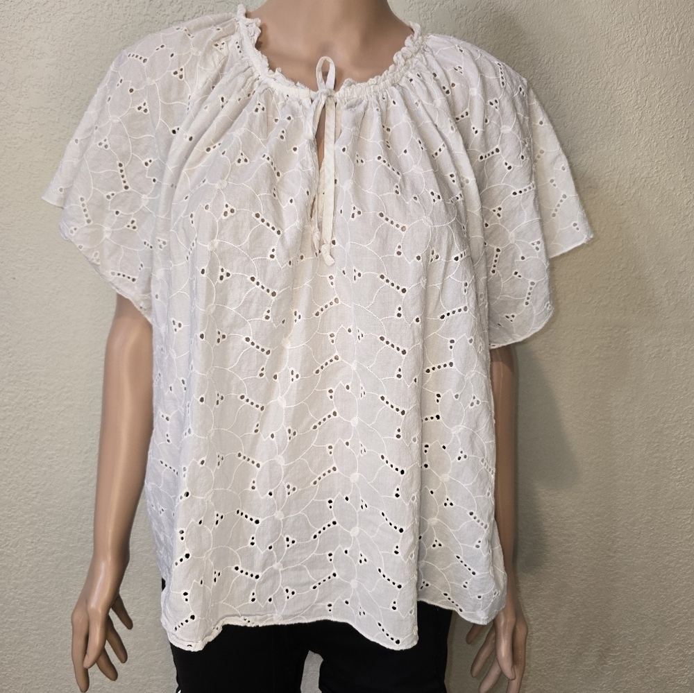 RAILS Short Sleeve Shirt White Size Large